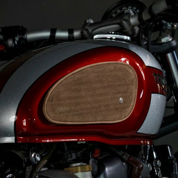 TRIP MACHINE(トリップマシン) タンクパッド スエード クラシックストライプ タバコブラウン 汎用