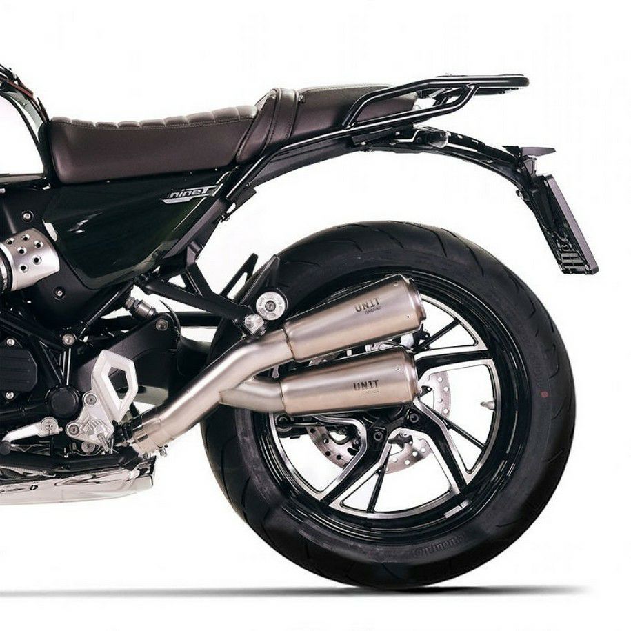 BMW R12/R12nineT スリップオンマフラー ダブルローパイプ シルバー Eマーク付き UNIT GARAGE|モトパーツ 店