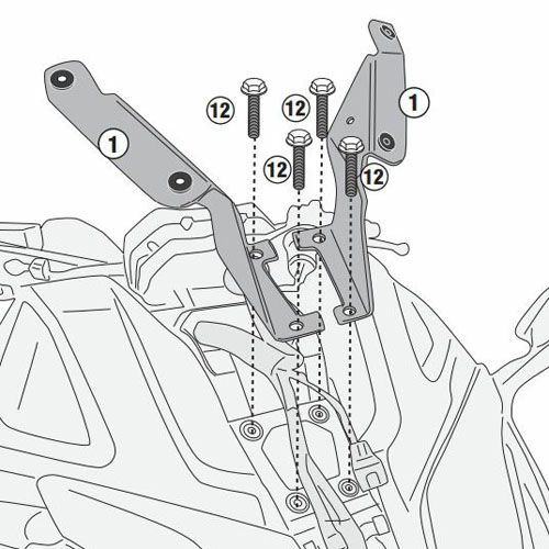 NIKEN 19-24 ウインドスクリーンD2144ST用 フィッティングキット GIVI｜モトパーツ　店