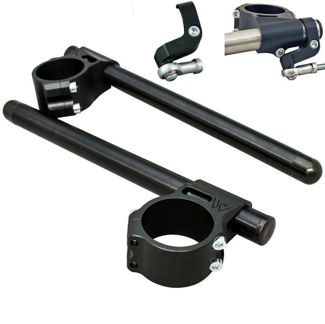 DUCATI パニガーレ899/959/1199/1299 セパハン 53mmフォーククランプ ダンパーブラケット付き ブラック ウッドクラフト