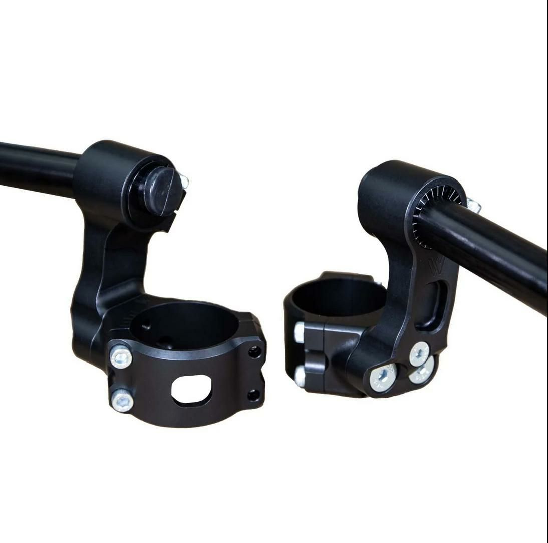 カワサキ ニンジャ650/Z650 17- 75mmライズ サイドマウント アジャスタブルアングル セパハン ブラック ウッドクラフト｜モトパーツ　店