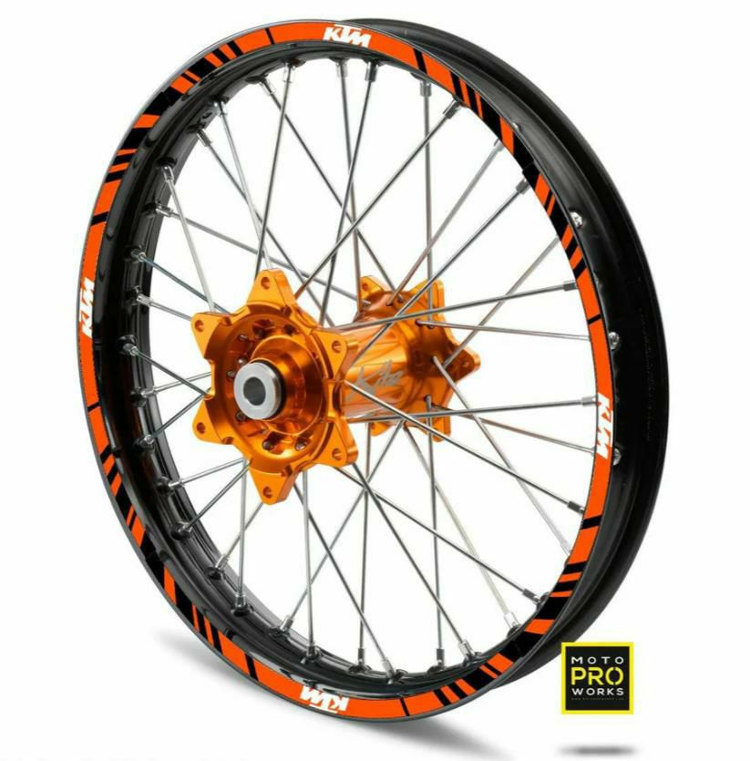 Moto Pro Works (モトプロワークス) リムステッカー KTM STRIPE (オレンジ) マット仕上