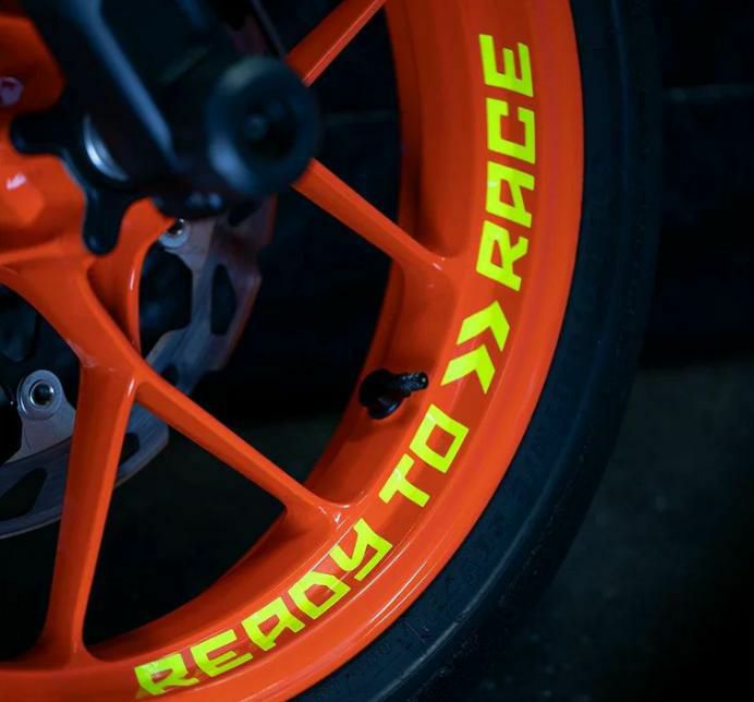 Moto Pro Works ホイールグラフィック KTM Ready To Race フルオイエロー (2枚セット)｜モトパーツ　店