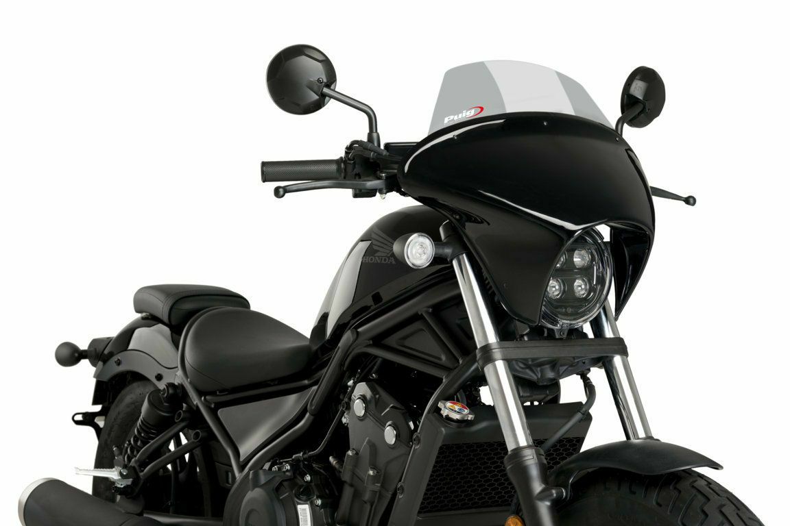 PUIG バットウィングセミフェアリング ツーリング フェアリング ブラック / スクリーン スモーク HONDA レブル500 (20-)|モトパーツ 店