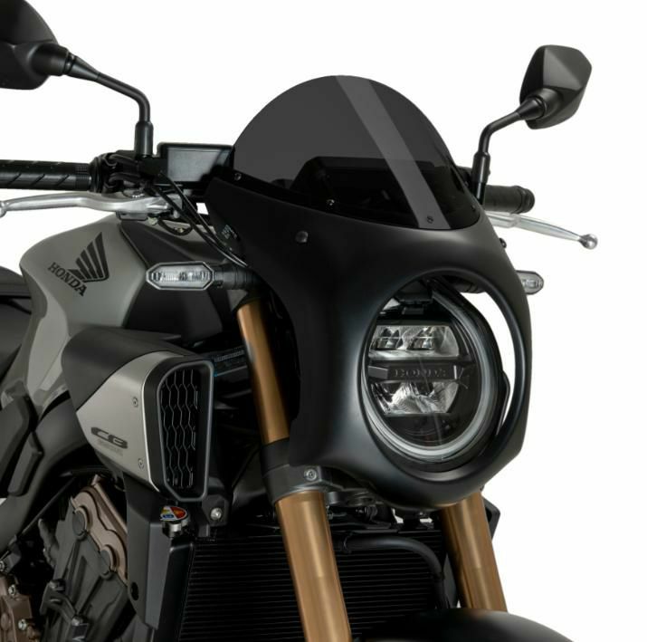 PUIG カーボンルックヘッドライトカウル Retro ダークスモーク HONDA CB650R (2024)