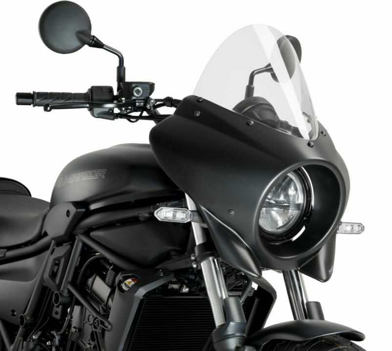 PUIG ツーリングスクリーン MIRAGE マットブラックセミフェアリング/クリア KAWASAKI エリミネーター (24-)