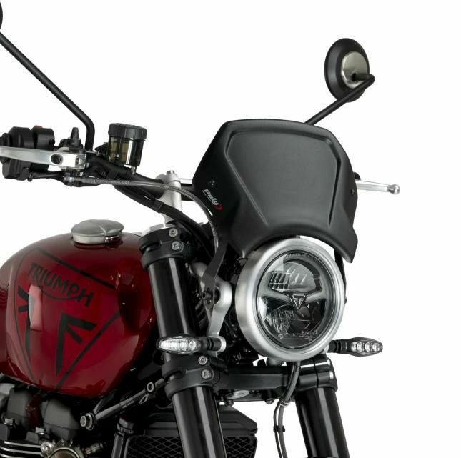 PUIG アルミフロントプレート ブラック TRIUMPH スクランブラー1200X (2024-)