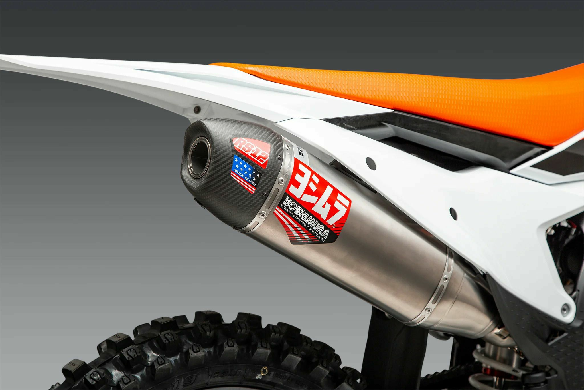 USヨシムラ RS-12 フルシステムマフラー シルバー KTM 250SX-F / 250XC-F / 350SX-F / 350XC-F (2023) / Husqvarna FC250 / FC350 / FX350 (2023)