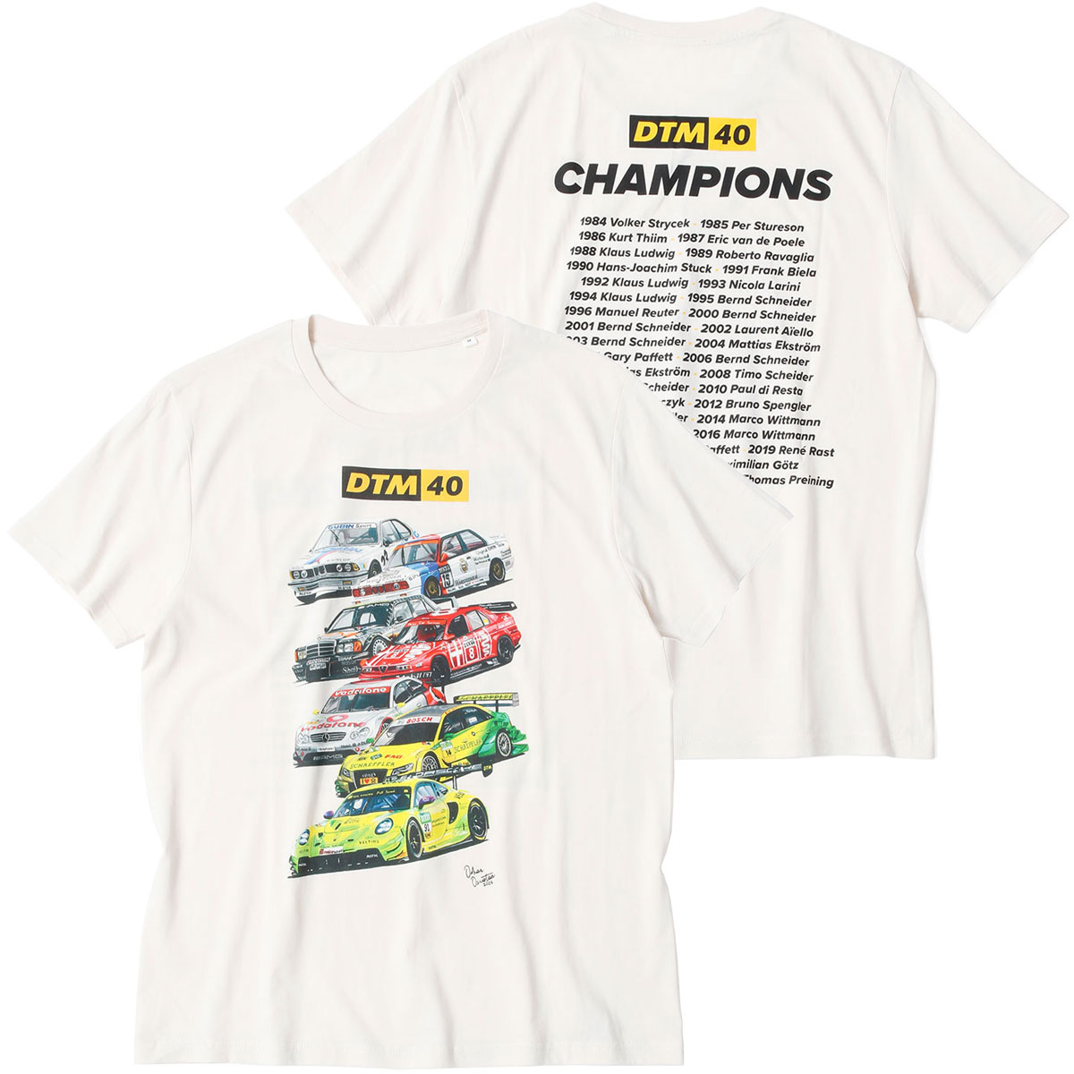 Tシャツ ディー・ティー・エム DTM 40周年記念 歴代チャンピオンマシン Tシャツ モータースポーツ ウェア DTM