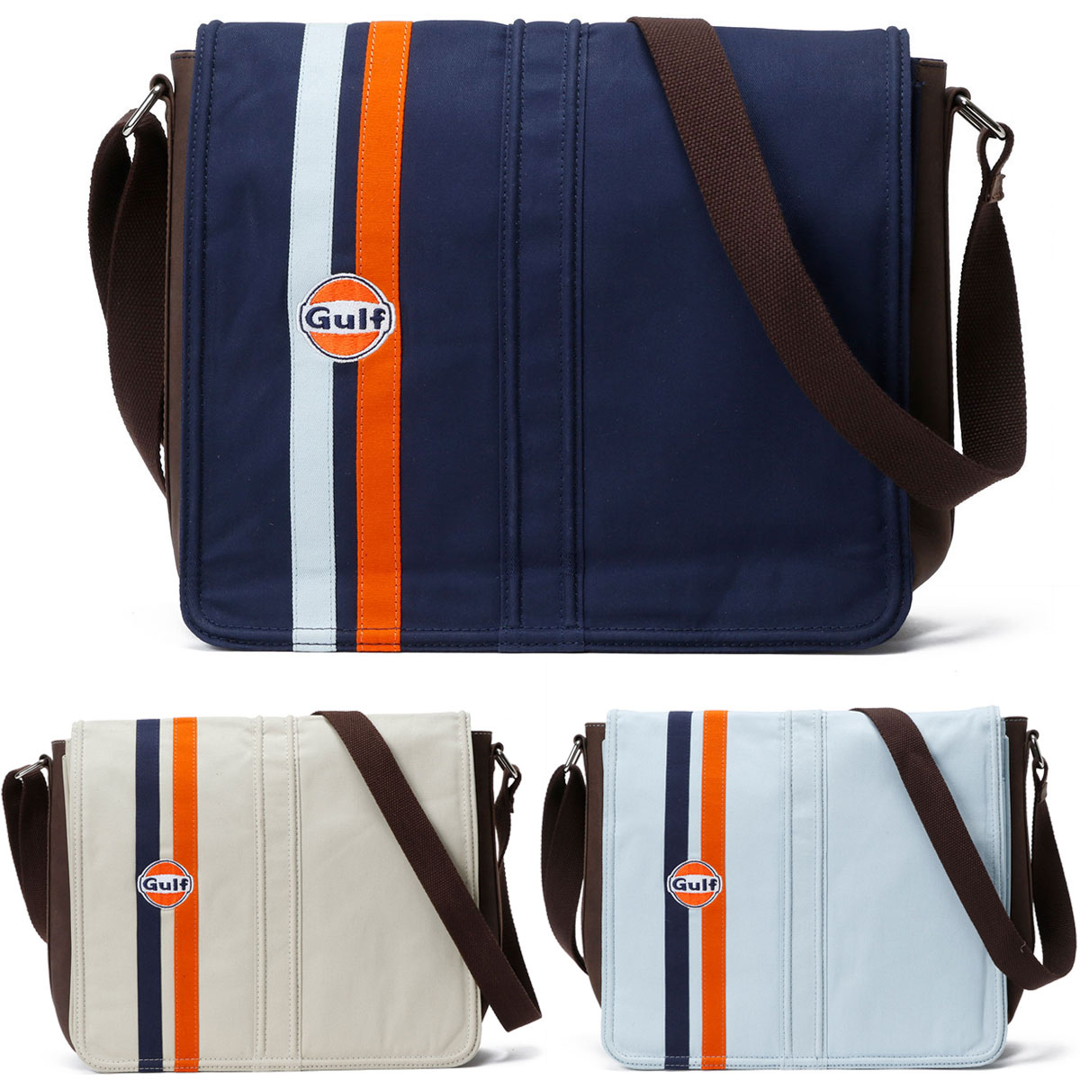 ガルフ ショルダーバッグ キャンバス シルバーストーン バッグ 車 バッグ GULF Silverstone Bag