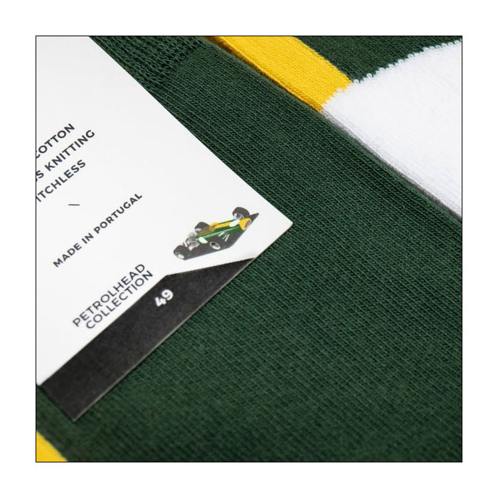 楽天市場 ヒールトレッド Heel Tread 49 靴下 ソックス ロータス Lotus チームロータス チャップマン ジム クラーク 葉巻 レトロ フォーミュラ サークルゼッケン ブリティッシュ グリーン F1 Motorimoda