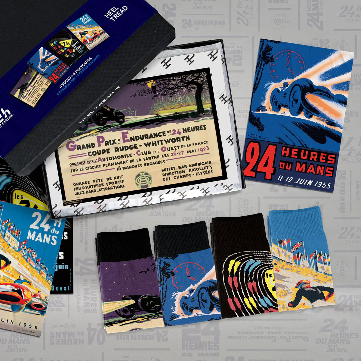 靴下 ヒールトレッド ル・マン アフィッシュ パック モータースポーツ 雑貨 ソックス HEEL TREAD Le Mans Affiches Pack｜Motorimoda