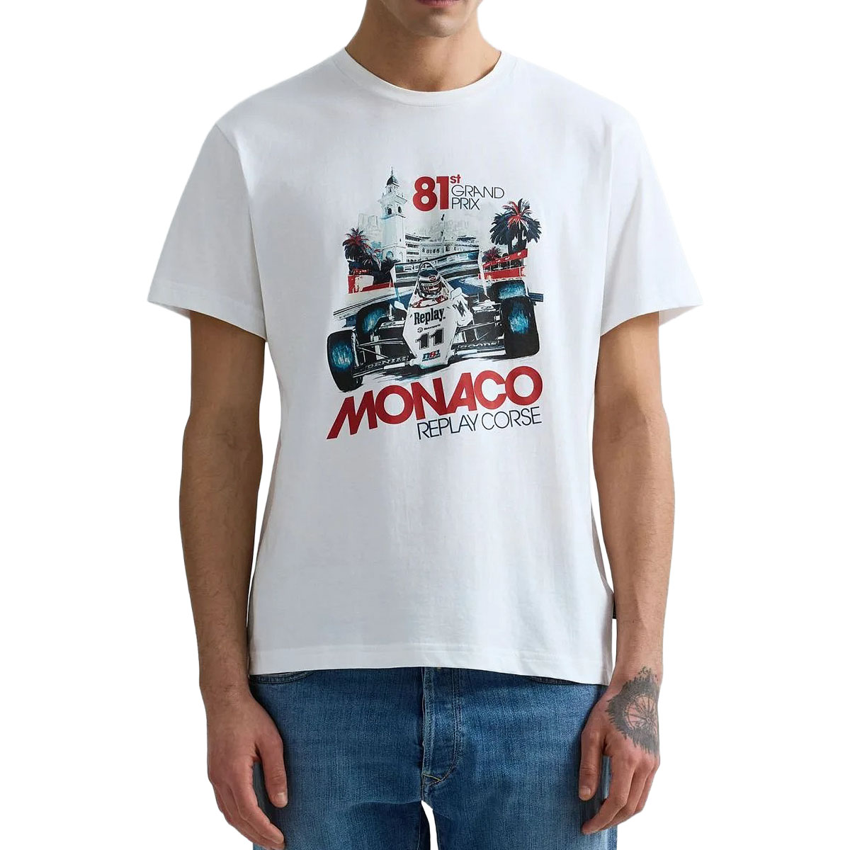 リプレイ フォーミュラ1 グラフィック ジャージー Tシャツ バイク ウェア トップス REPLAY JERSEY T-SHIRT WITH FORMULA 1 GRAPHIC|Motorimoda