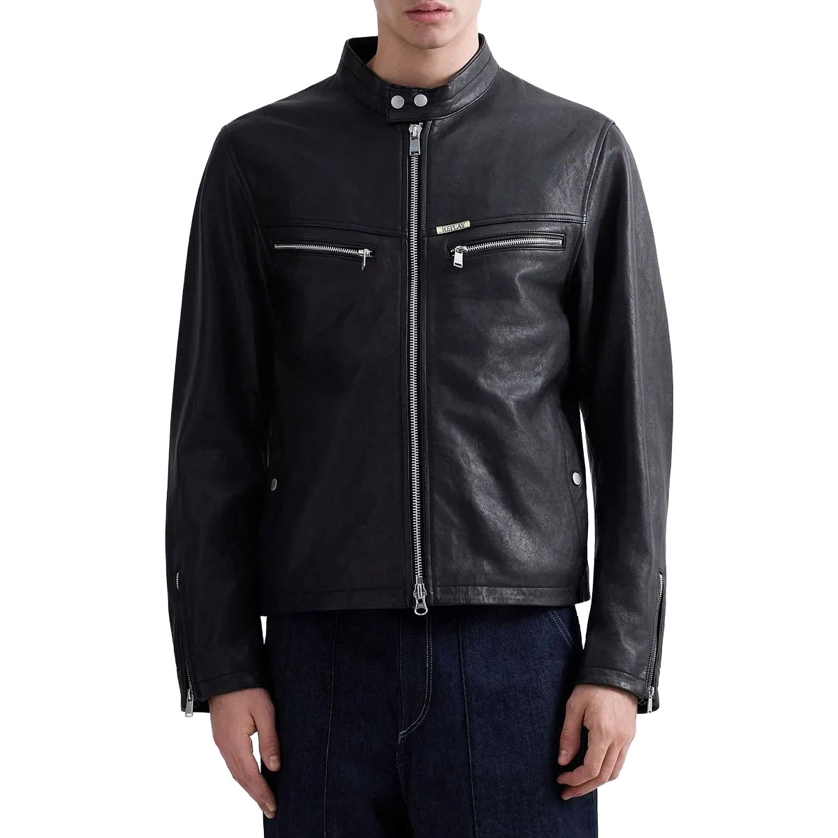 リプレイ ワックスレザー バイカージャケット バイク ウェア アウター REPLAY WAXED LEATHER BIKER JACKET