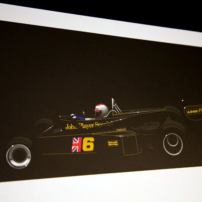直営店 お取り寄せ リカルド カー アートワーク Ricardo Car Artwork Mario Andretti Lotus 77 1976  ポスター sferavisia.hr