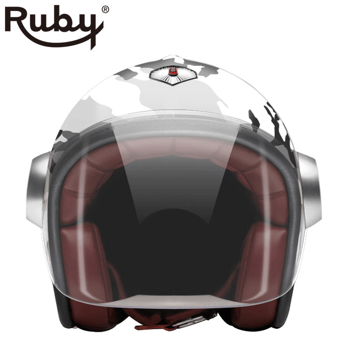 ジェット ルビー カモフラージュ グレー(ベルベデーレ) バイク ヘルメット Ruby