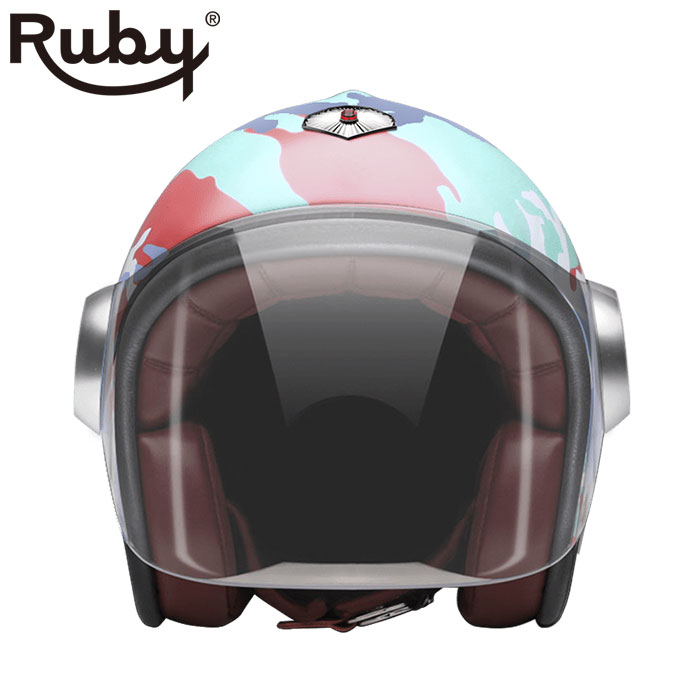 ジェット ルビー カモフラージュ レッド(ベルベデーレ) バイク ヘルメット Ruby