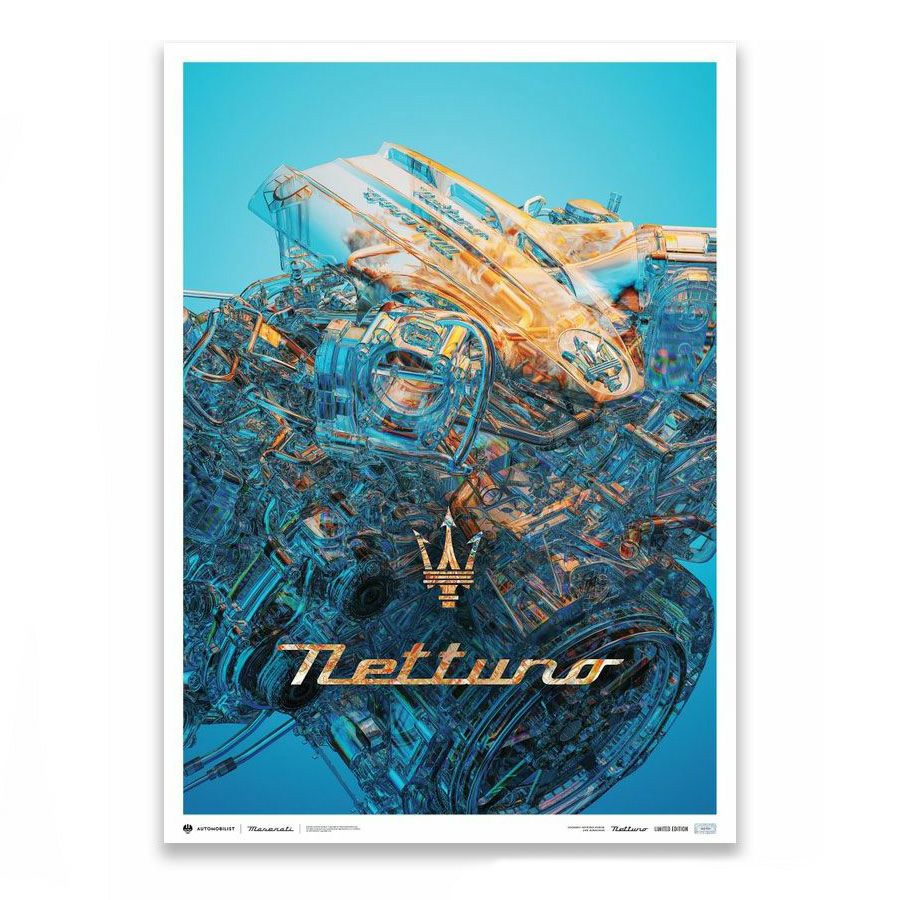 ポスター オートモビリスト Maserati Nettuno Engine Live Audacious リミテッドエディション ポスター モータースポーツ 雑貨 Automobilist