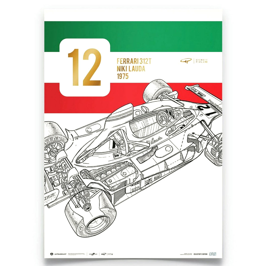 ポスター オートモビリスト GIORGIO PIOLA FERRARI 312 T NIKI LAUDA 1975 コレクターズ エディション ポスター モータースポーツ 雑貨 Automobilist
