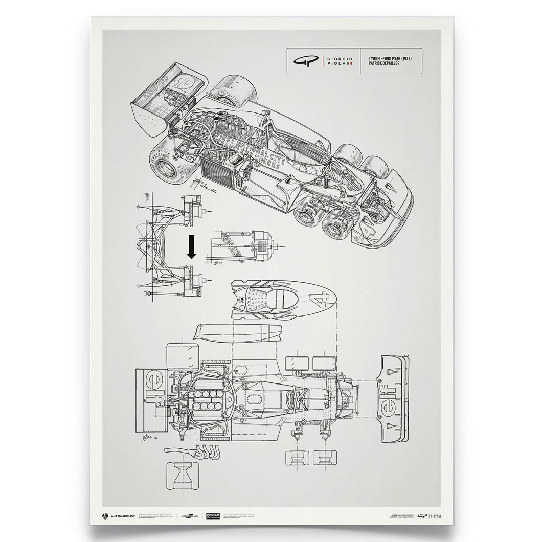 オートモビリスト Automobilist Giorgio Piola Technical Drawing Tyrrell P34b 1977 貼り出し Atelieraffa Com Br