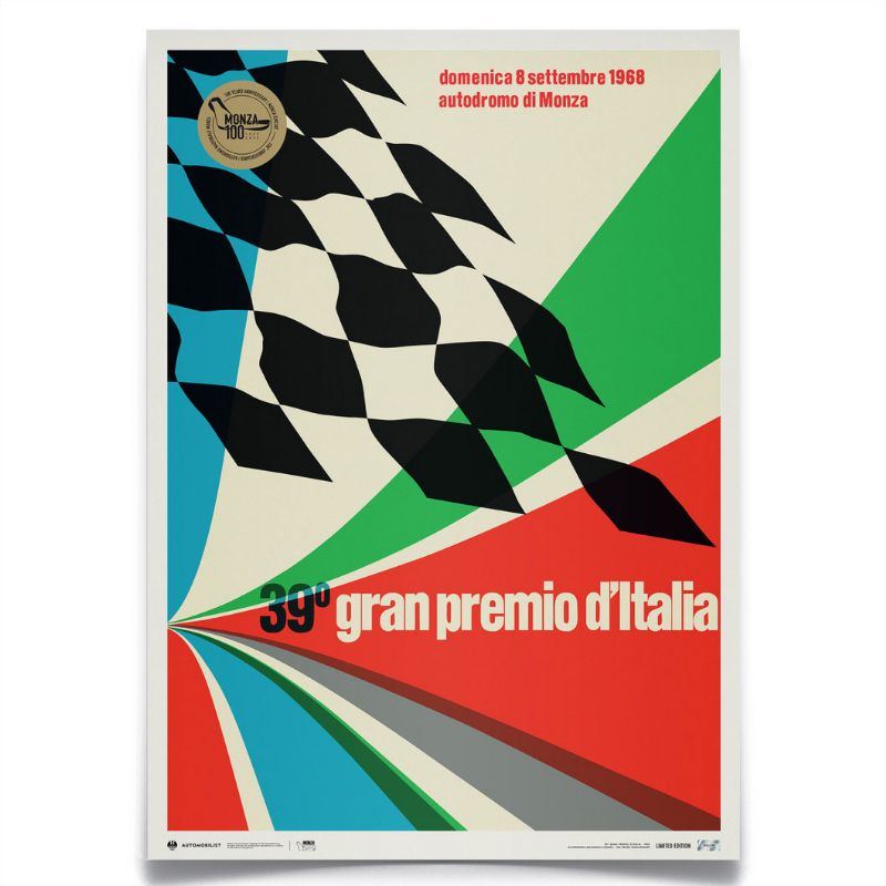 ポスター オートモビリスト MONZA CIRCUIT 100 YEARS ANNIVERSARY 1968 リミテッド エディション ポスター モータースポーツ 雑貨 Automobilist