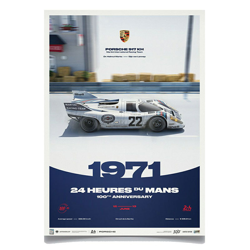 ポスター オートモビリスト PORSCHE 917 KH 1971 ル・マン24時間レース 100周年記念 リミテッド エディション ポスター モータースポーツ 雑貨 Automobilist