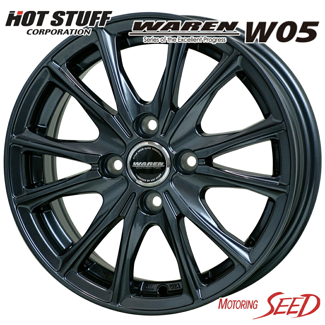 87%OFF!】 HOT STUFF WAREN W05 12×3.5J 4H 100 +42 × DUNLOP WINTER ...