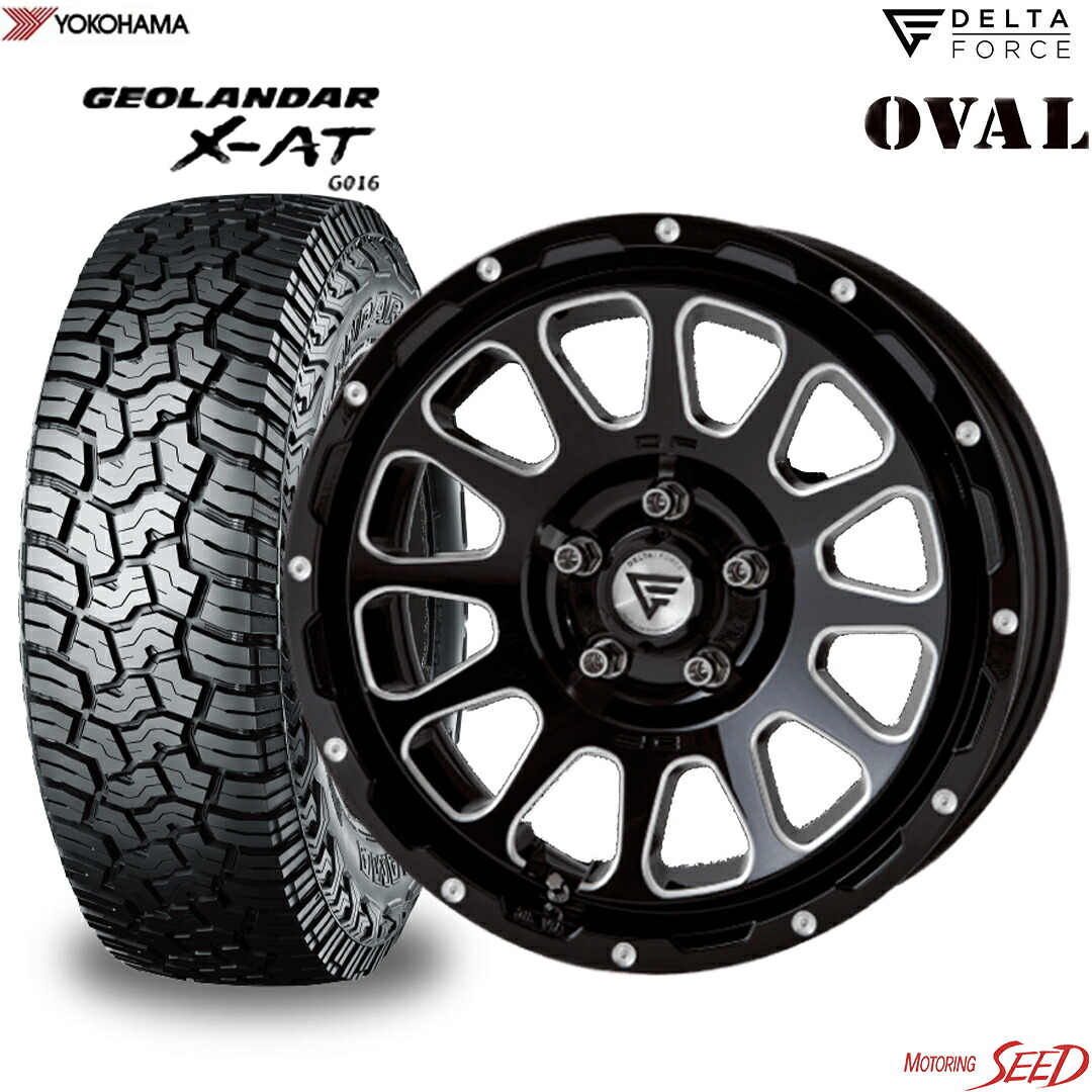 【デリカD5 RAV4等に】 FORCE DELTA FORCE OVAL 17×7J 5H 114.3 ＋32 × YOKOHAMA GEOLANDAR X-AT G016 アウトラインホワイトレター LT245/65R17 サマータイヤホイール4本セット