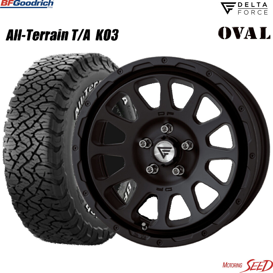 【デリカD:5 エクリプスクロス等に】 FORCE DELTA FORCE OVAL 16×7J 5H 114.3 +35/+42 × BFGoodrich All-TERRAIN T/A KO3 レイズドホワイトレター LT225/70R16 サマータイヤホイール4本セット