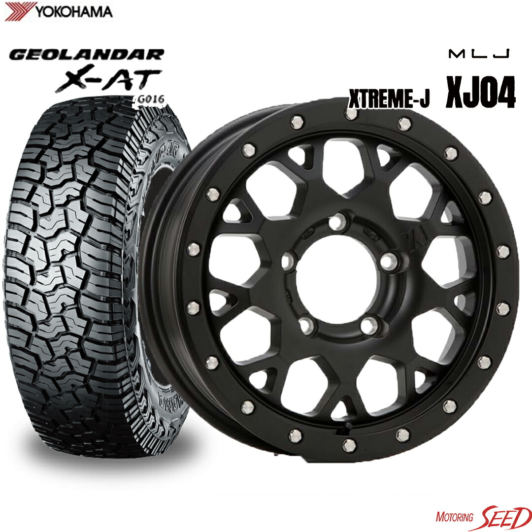 【ジムニー等に】 MLJ XTREME-J XJ04 16×5.5J 5H 139.7＋22 × YOKOHAMA GEOLANDAR X-AT G016ホワイトレター 185/85R16 105/103N LT サマータイヤホイール4本セット