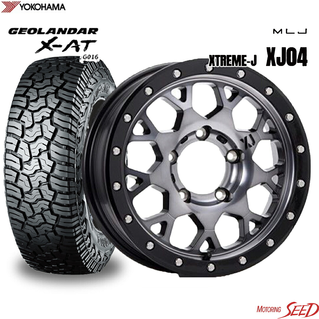 【ジムニー等に】 MLJ XTREME-J XJ04 16×5.5J 5H 139.7＋22 × YOKOHAMA GEOLANDAR X-AT G016ホワイトレター 185/85R16 105/103N LT サマータイヤホイール4本セット