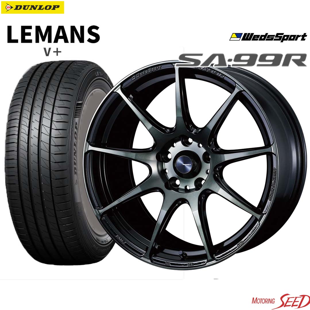 【スイフトスポーツ 等】WEDS WedsSport SA-99R 17&times;7J 5H 114.3 +48 &times; DUNLOP LE MANS V+ 205/40R17 サマータイヤホイール4本セット｜モータリングシード
