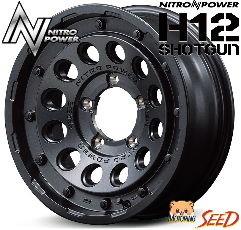 【ジムニーシエラ ノマド等に】MID NITRO POWER H12 SHOTGUN 16&times;6J 5H 139.7 &minus;5 &times; TOYO OPEN COUNTRY R/T 215/70R16 サマータイヤホイール4本セット｜モータリングシード 93,060円