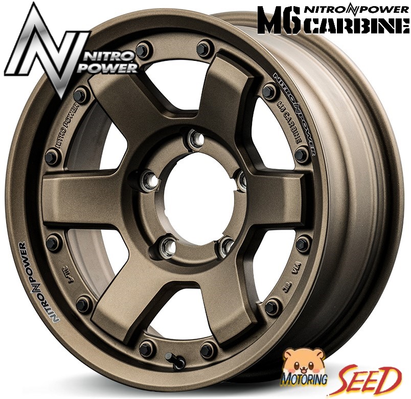 【ジムニー等に】 MID NITRO POWER M6 CARBINE 16×5.5J 5H 139.7 +20 × YOKOHAMA ジオランダーA/T G015 ホワイトレター 185/85R16 サマータイヤホイール4本セット