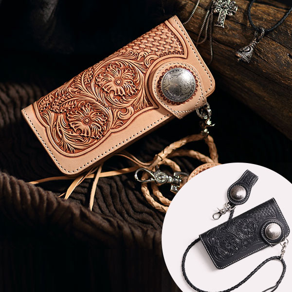 【貨物輸送無料】デグナー カービングレザーウォレット / DEGNER CARVING LEATHER WALLET  W-75