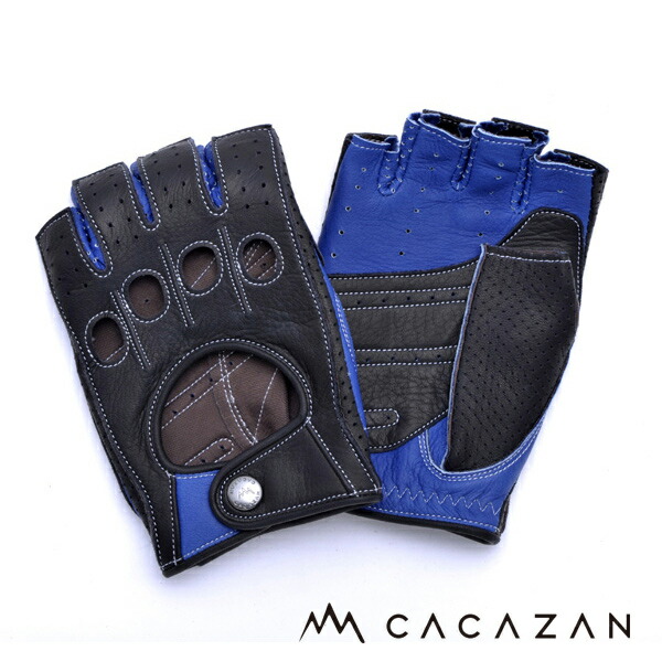 カカザン　ドライビンググローブ　Mサイズ ドライビンググローブ ハーフフィンガー カカザン CACAZAN 革
