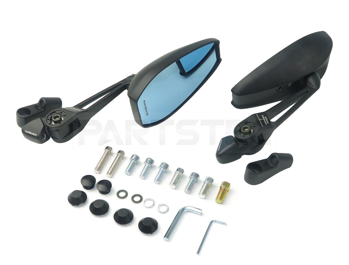 楽天市場】レーシング バックミラー ブラック スクエア 左右 バイク