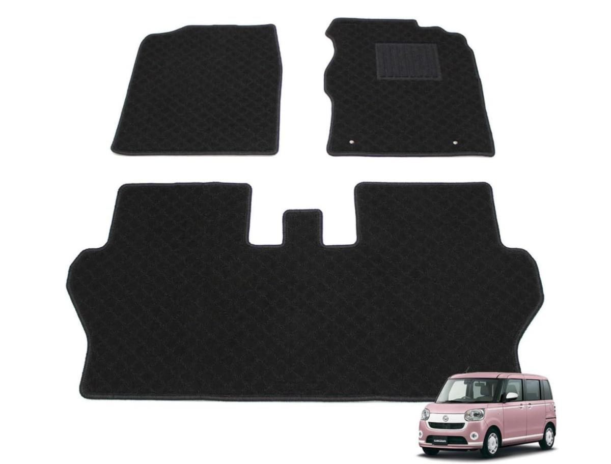 【 即納 】 ダイハツ ムーヴキャンバス LA800S 2WD リアヒーター有り LA810S 4WD 【 H28/9～R4/7 】純正タイプ フロアマット 【 日本製 】 社外品 フェルト仕様 黒生地 ムーヴ キャンバス ムーブ | 122-29-2 *