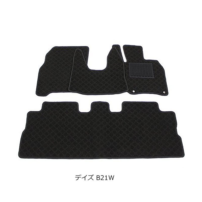 【 即納 】 日産 デイズ デイズハイウェイスター B21W ( AA0 )【 H26/6～H31/3 】 標準車 純正タイプ フロアマット 【 日本製 】 社外品 フェルト仕様 黒生地 ハイウェイスター | 307-29-5 *｜MOTORPOWER