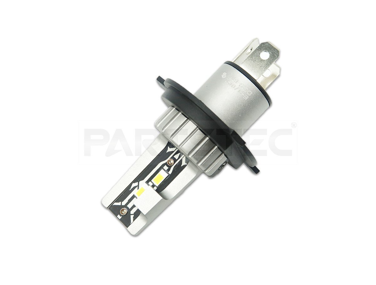 H4 LED ヘッドライト 2個セット バルブ ショートサイズ CSP5530 採用 6000K ホワイト 2000lm ファンレス アルミヒートシンク 純正同寸法 ハロゲン交換用 12V車対応 | 156-129