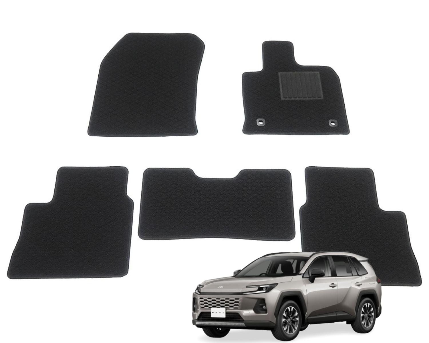 【 即納 】 トヨタ RAV4 AXAN64　【 R7/12～ 】純正タイプ フロアマット 【 日本製 】 社外品 フェルト仕様 黒生地 | 239-29-7 *