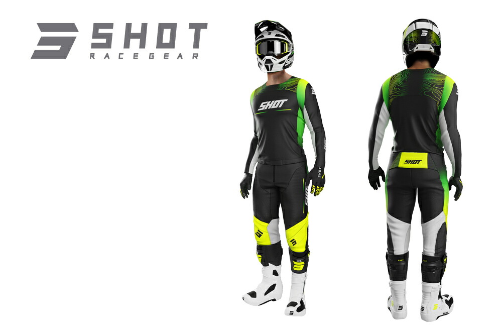 SHOT RACE GEARCONTACT(コンタクト) ジャージ&パンツ上下セット エーペックスネオンイエロー|MOTOSALON