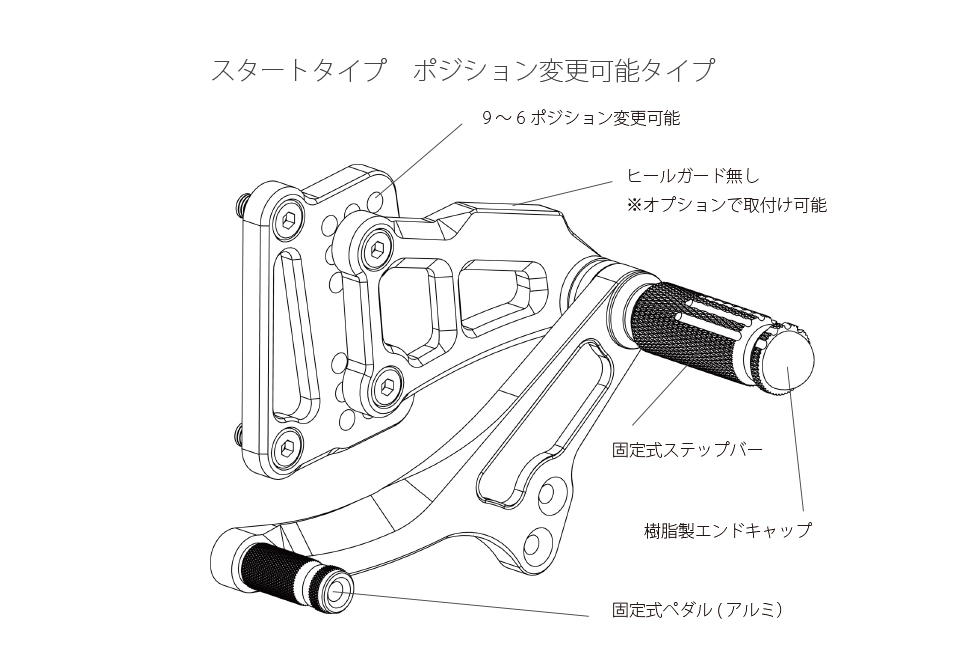 KAWASAKI Z1000 (07-09) Valter (バルターモト）バックステップ