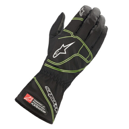 alpinestars / アルパインスターズ キッズ用レーシンググローブ TEMPEST V2 S WP GLOVES 167 BLACK FLUO GREEN S~XL 3542321 雨用