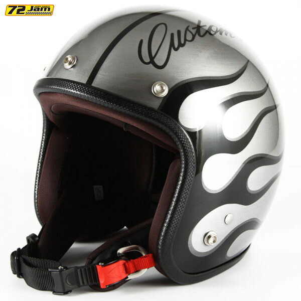 72JAM Helmet JCP-28 IRON FLAME エフェクトシルバーベース グロス仕上げ FREEサイズ(57-60cm未満)