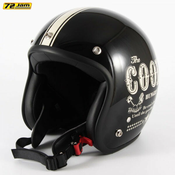 72JAM Helmet HM-01L COOLS HUNGRY MAN ブラックベース グロス仕上げ XLサイズ(60-62cm未満)