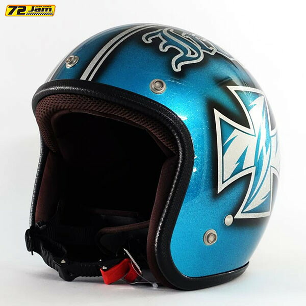 72JAM Helmet IP-2002 アイアンクロス フレーク ブルー XLサイズ(60-62cm未満)|二輪用品店 MOTOSTYLE 店