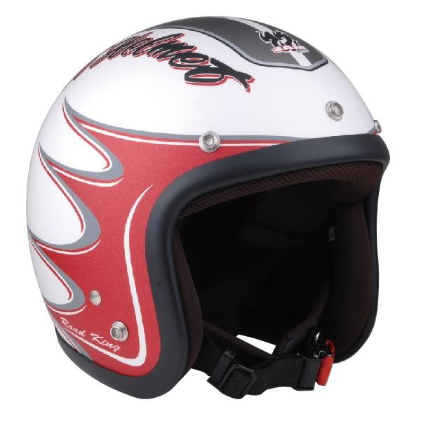 72JAM JET JJ-08M RODKIN(ホワイト) MAT パールゴールドホワイトベース マット仕上げ スモールジェットヘルメット