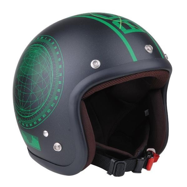 72JAM JET JJ-23M BEACON（ブラック） MAT グリーンフレークブラックベース マット仕上げ スモールジェットヘルメット