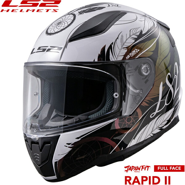 LS2 RAPIDII ベーシック フルフェイスヘルメット JAPAN FITモデル WHITE-BLACK-PINK